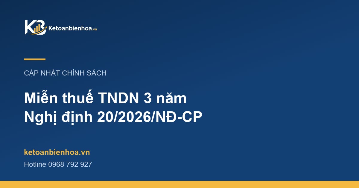 Miễn thuế TNDN 3 năm cho doanh nghiệp mới thành lập theo Nghị định 20/2026/NĐ-CP: ai được, ai không